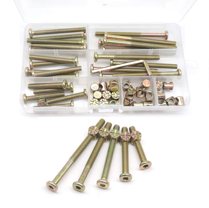 cSeao Crib Screws,Bed Frame Bolts and Nuts Kit, Crib Pa