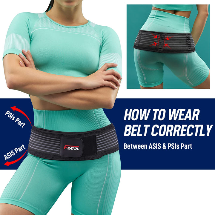 FEATOL Sacroiliac Hip Belt-Si Joint Belt For Women And 