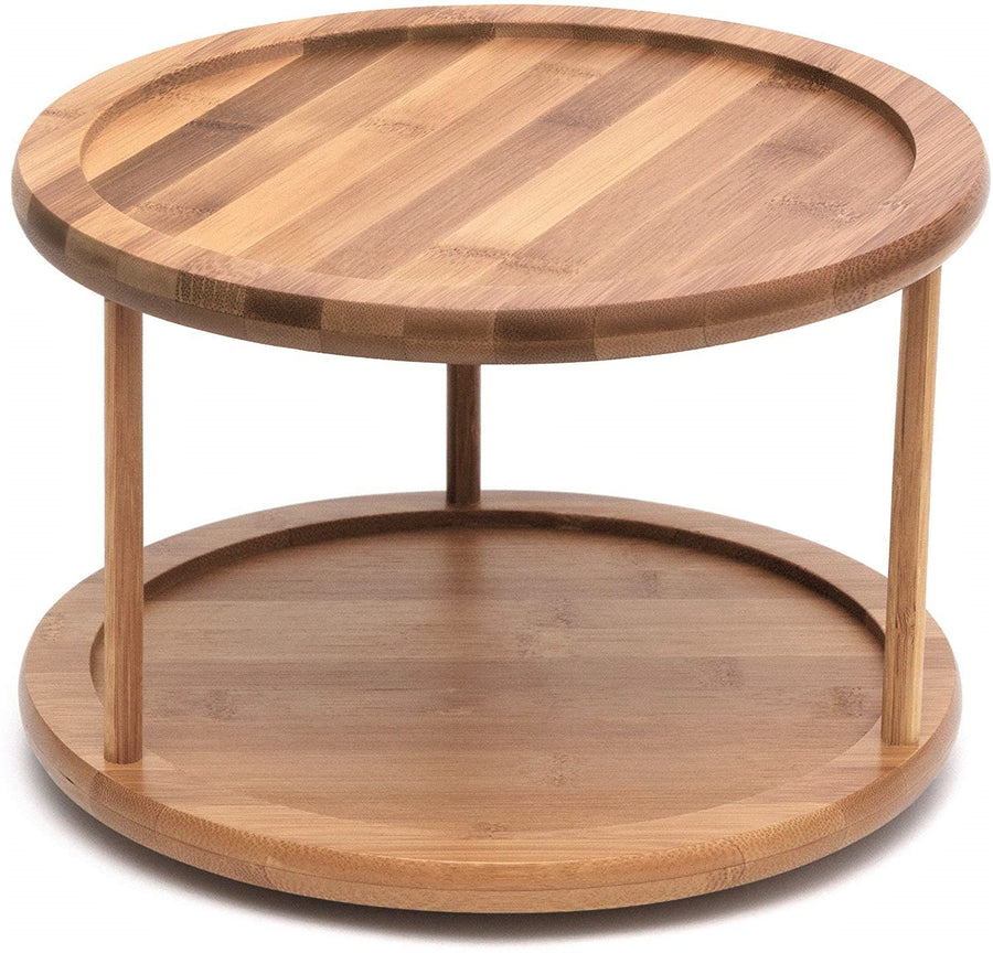 8302 Bamboo Wood 2-Tier 10 Kitchen Turntable