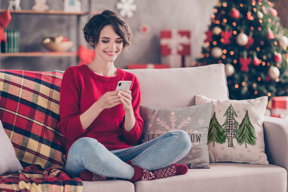 Christmas Pillow Covers 18x18 Set of 4 Farmhouse Christmas Decorations Merry Tree Joy Let It Snow FA La La Winter Holiday Decor Throw Cushion Case for Home Couch