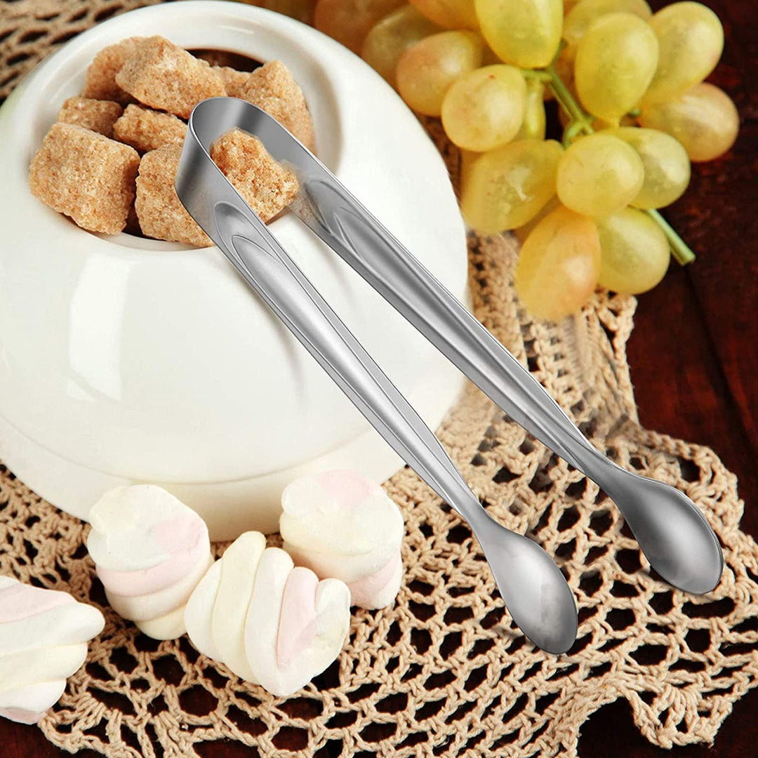 Gejoy 12 Pieces Mini Tongs Small Serving Tongs Stainless Steel Mini Sugar Tongs for Charcuterie Board Appetizers Dessert Serving Food Tiny Party Danish Candy Tongs(Silver,4.3 Inch, 6 Inch)