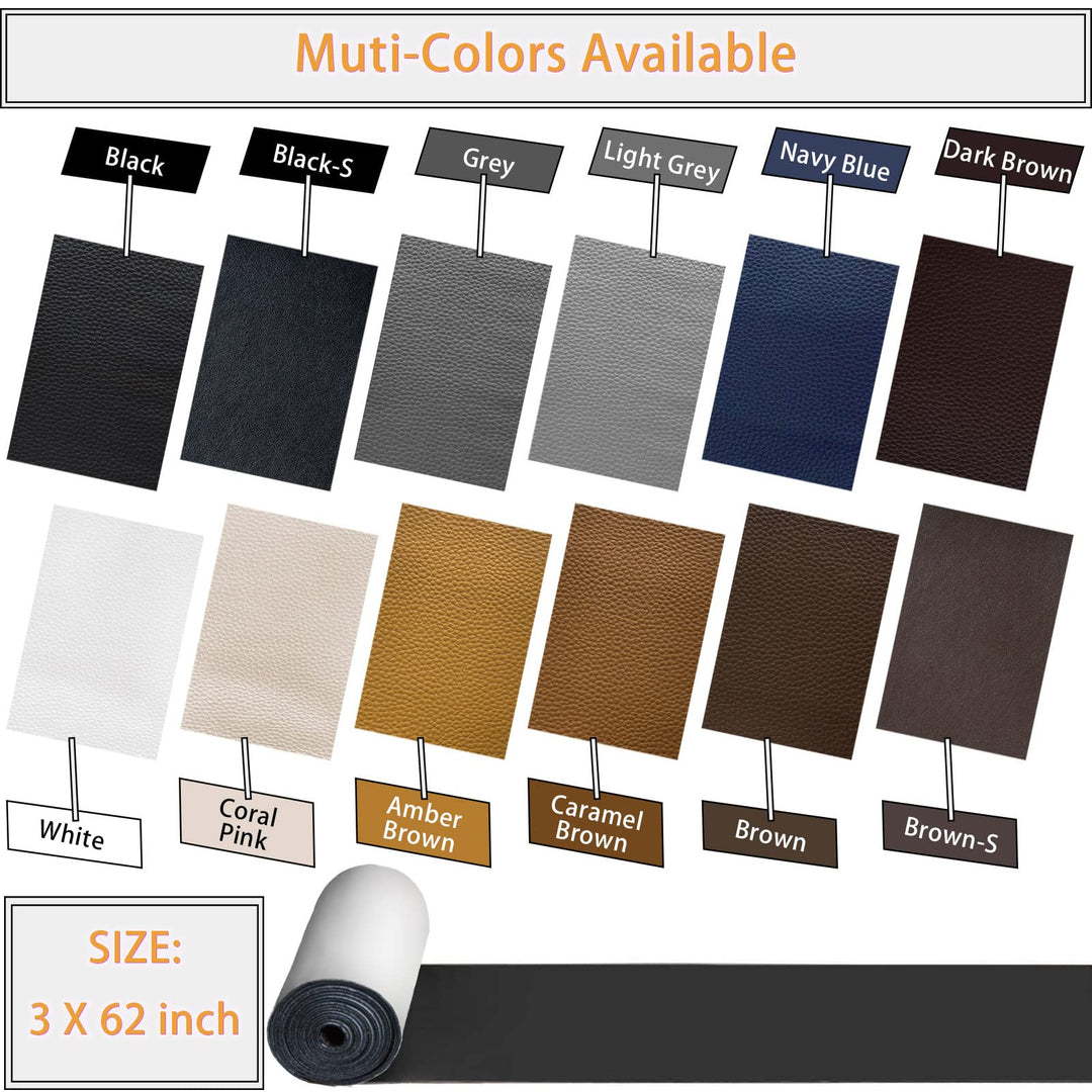 Leather Repair Patch, Leather Tape, Self-Adhesive Leather Patches for Couch, Sofa, Furniture, Car Seat, Jacket | No Heat Required Leather Patch 3 x 62 inch -Dark Brown