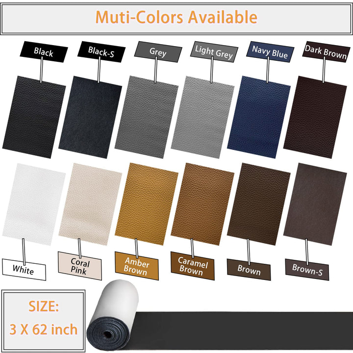 Leather Repair Patch, Leather Tape, Self-Adhesive Leather Patches for Couch, Sofa, Furniture, Car Seat, Jacket | No Heat Required Leather Patch 3 x 62 inch -Dark Brown