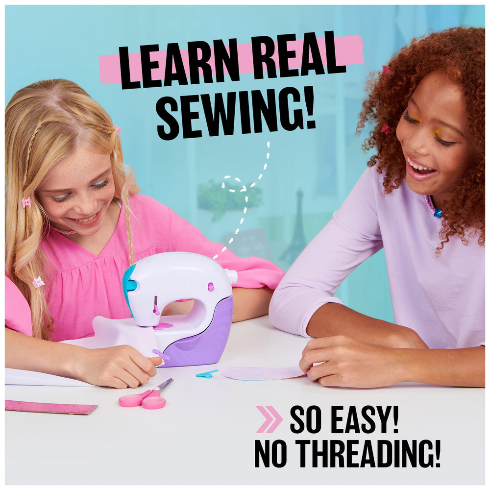 , Stitch ‘N Style Fashion Studio, Pre-Threaded Sewing Machine Toy with Fabric and Water Transfer Prints, Arts & Crafts Kids Toys for Girls
