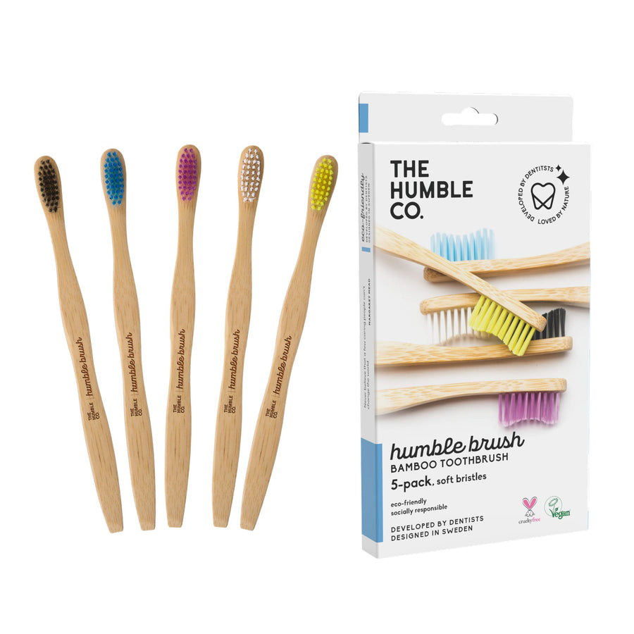 The Humble Co. Bamboo Toothbrush (5pk) - Wooden, Sustai