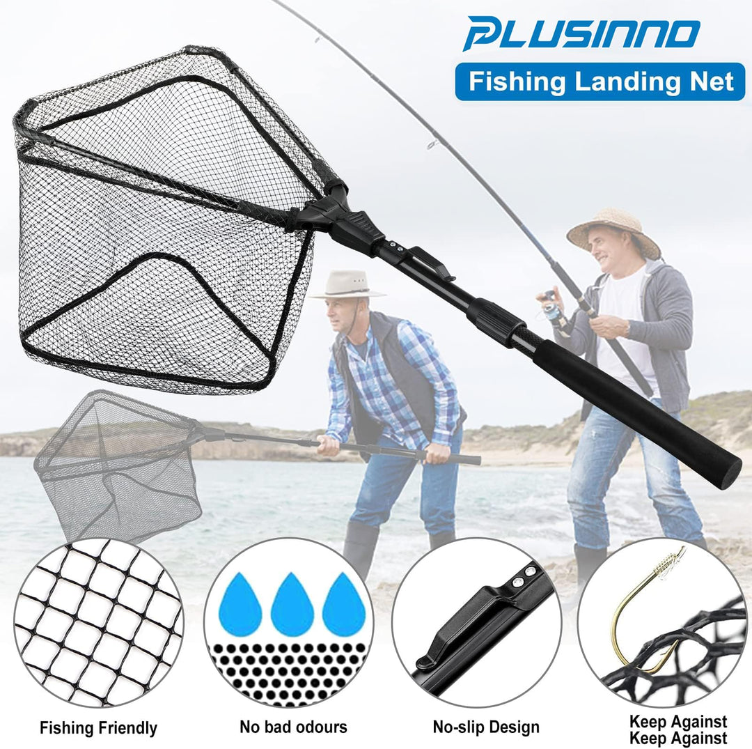 PLUSINNO Fishing Net Fish Landing Net, Foldable Collaps