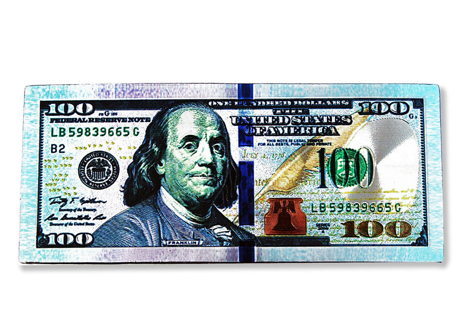 Lucky 100 Dollar Bill Magnet - Multicolor Wall and Refrigerator Magnet - Unique Souvenir Items - Home and Office Decorative Things & Car Accessories (2.5” x 6”)