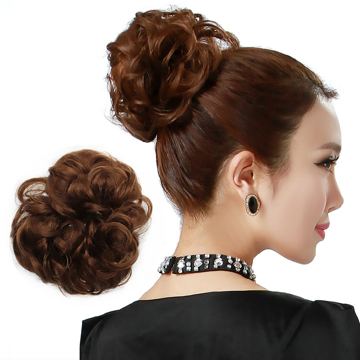 #10 : OneDor® Ladies Synthetic Wavy Curly or Messy Dish Hair Bun Extension Hairpiece Scrunchie Chignon Tray Ponytail (10#)