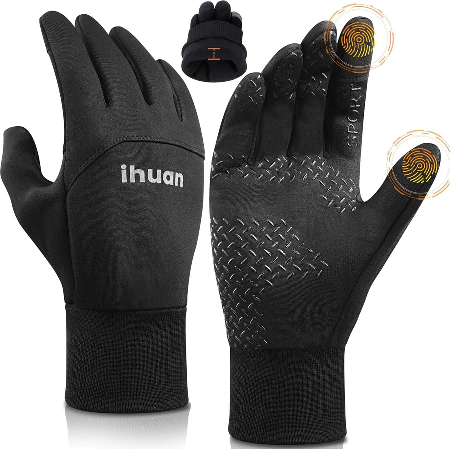 Winter Gloves for Men Women-Waterproof Running Cycling Glove for Cold Weather, Thermal Warm Windproof Gloves Touch Screen Finger for Skiing Snow Driving Snowboarding