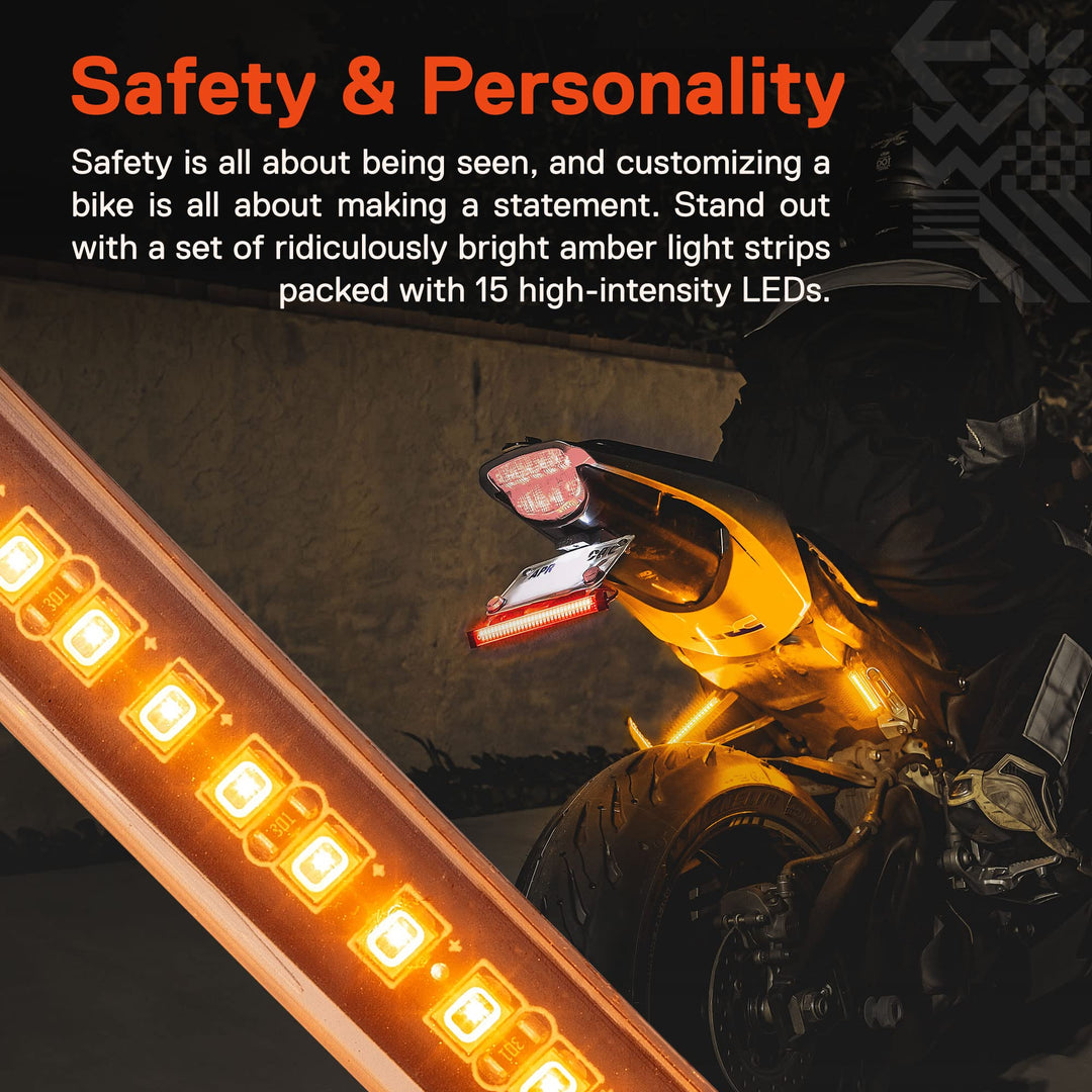 True Mods 2pc 5 Amber LED Motorcycle Running &amp; 