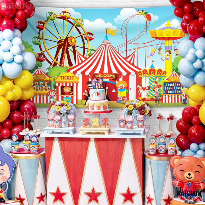 , XtraLarge Carnival Backdrop - 72x44 Inch | Carnival Theme Party Decorations | Carnival Games Banner, Circus Theme Party Decorations | Carnival Banner, Carnival Decorations for Event Outdoor