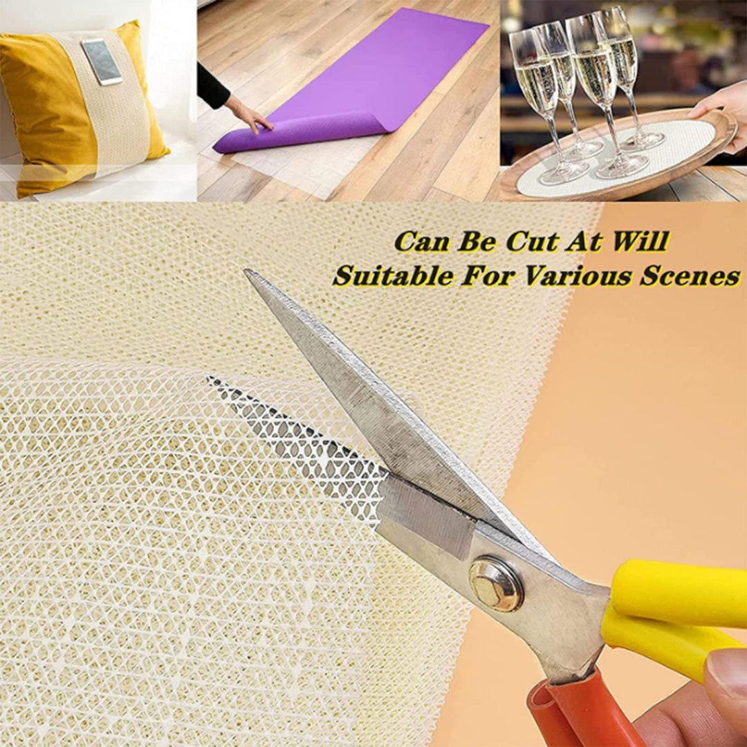 Non-Slip Rug Pad Liner, 3 x 5 Ft PVC Tablecloth Underlay Adjustable Tablecloth Underlay Pad for Any Hard Surface Floors, Household Carpet, Mattress, Bed Sheet, Floor mat