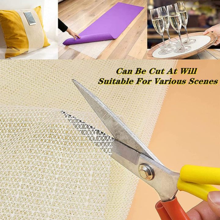 Non-Slip Rug Pad Liner, 3 x 5 Ft PVC Tablecloth Underlay Adjustable Tablecloth Underlay Pad for Any Hard Surface Floors, Household Carpet, Mattress, Bed Sheet, Floor mat