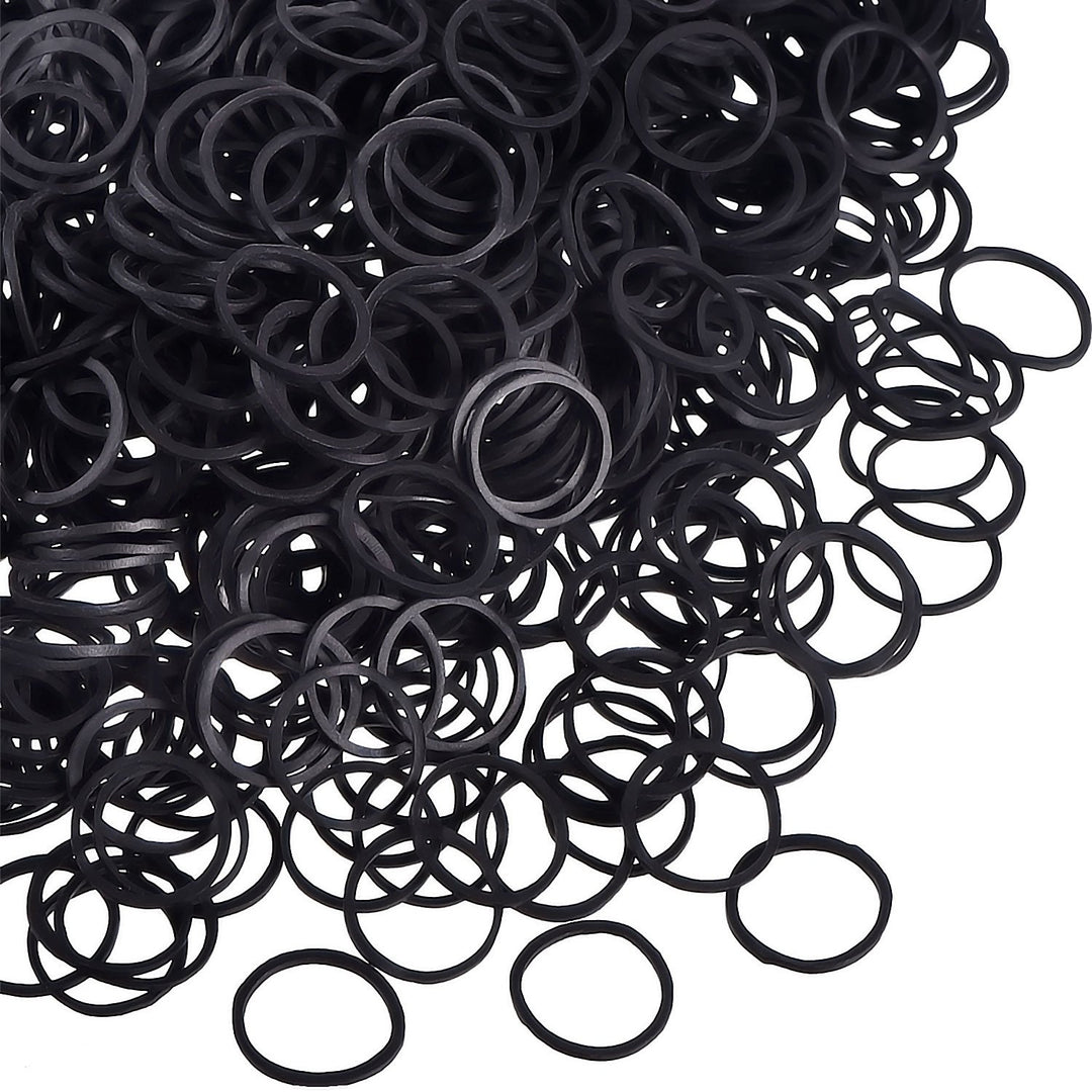 Pack Of 1000 Mini Rubber Bands Black Soft Elastic Bands For Kids Hair, Braids Hair, Wedding Hairstyle And More