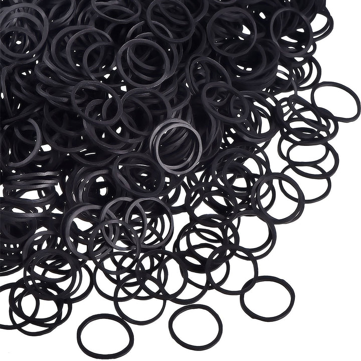 Pack Of 1000 Mini Rubber Bands Black Soft Elastic Bands For Kids Hair, Braids Hair, Wedding Hairstyle And More