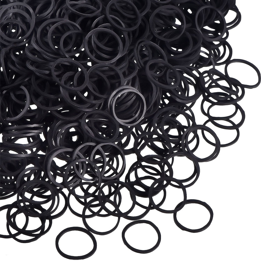 Pack Of 1000 Mini Rubber Bands Black Soft Elastic Bands For Kids Hair, Braids Hair, Wedding Hairstyle And More