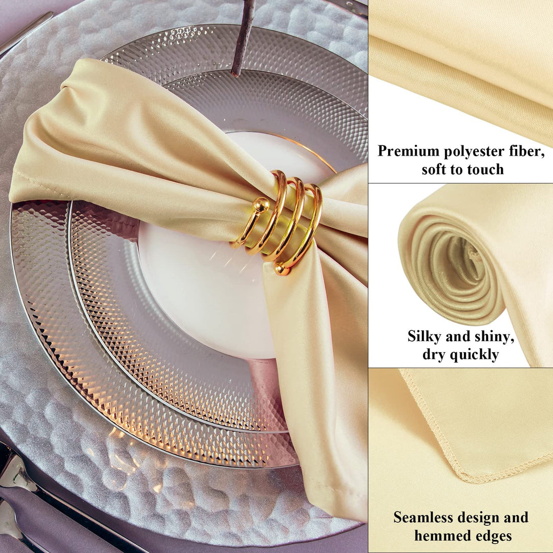 12 Pieces Satin Napkin Square 20 x 20 Inches Dinner Napkins Weddings Party Napkin Soft Table Napkins for Romantic Weddings Party Dinner Decoration (Red)