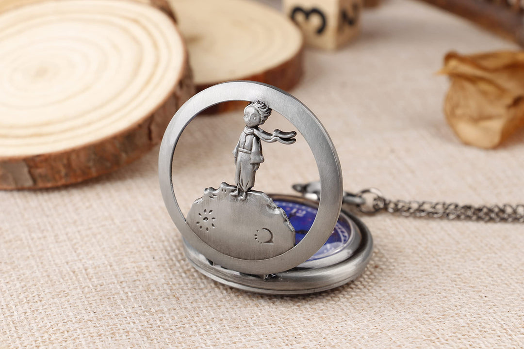 Hollow Gear Quartz Pocket Watch, Vintage Bronze Necklace Pendant Clock Chain(CF109)