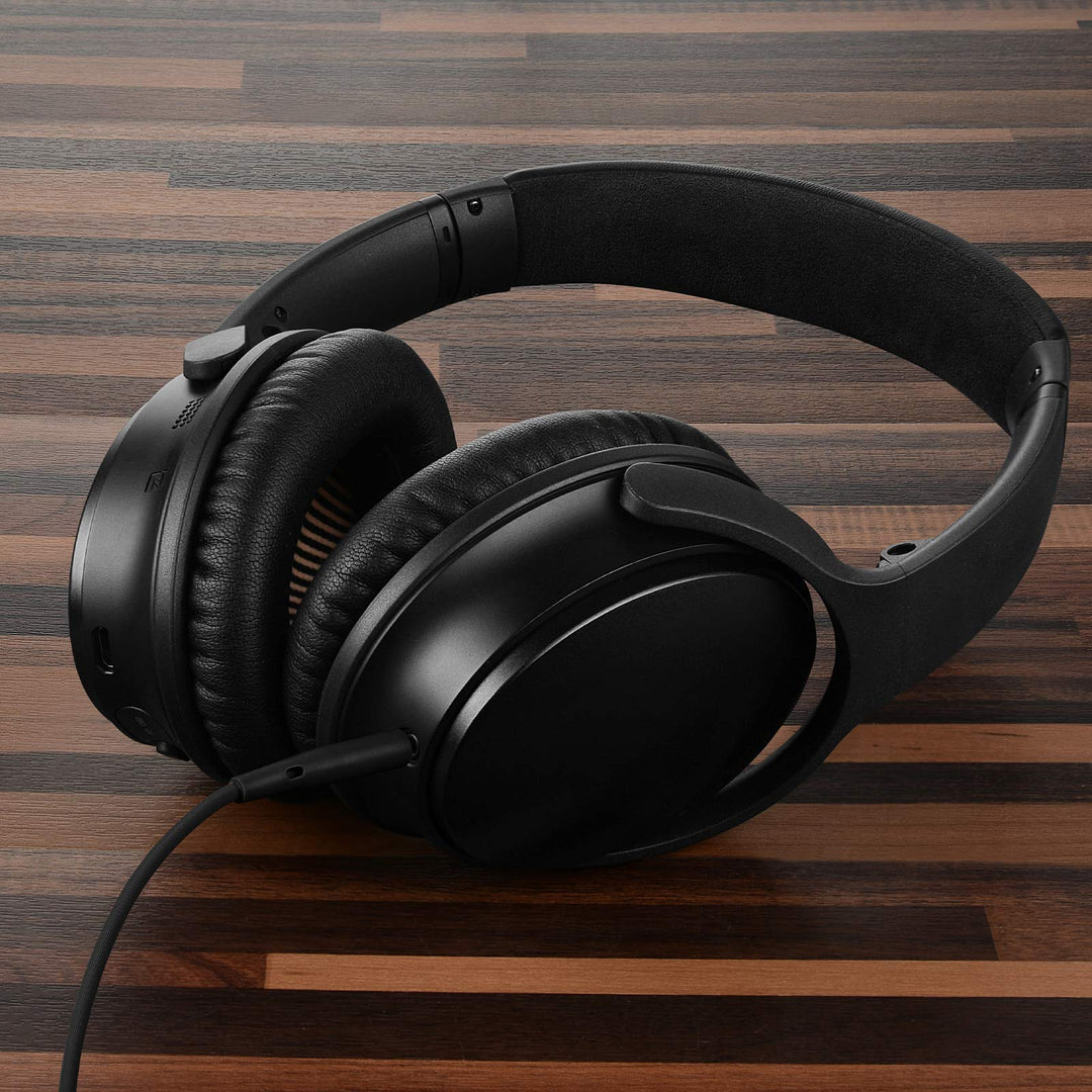 Geekria Audio Cable with Mic Compatible with Bose QuietComfort Ultra, QC SE, QC 45, QC 35 II, QC 35 Headphones Cable, 2.5mm to 3.5mm Replacement Stereo Cord with Inline Microphone (4 ft/1.2 m)