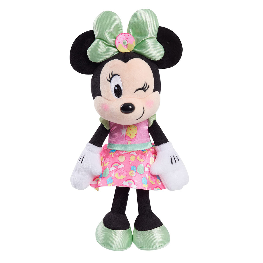 Disney Junior Minnie Mouse 8-Inch Small Sweets Minnie Mouse Beanbag Plush, Minnie Mouse In Pink Sweet Treats Dress, Stuffed Animal