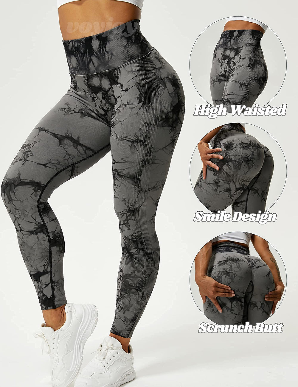 Seamless Leggings for Women High Waist Yoga Pants, Scrunch Butt Lifting Elastic Tights