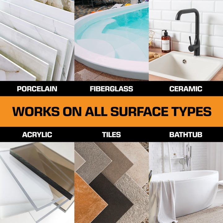 White Porcelain Repair Kit, Fiberglass Tub Repair Kit for Sink, Shower &amp; Countertop - Tile Repair Kit, Acrylic Tub Kit Repair Kit White, Cracked Porcelain Sink Repair Kit