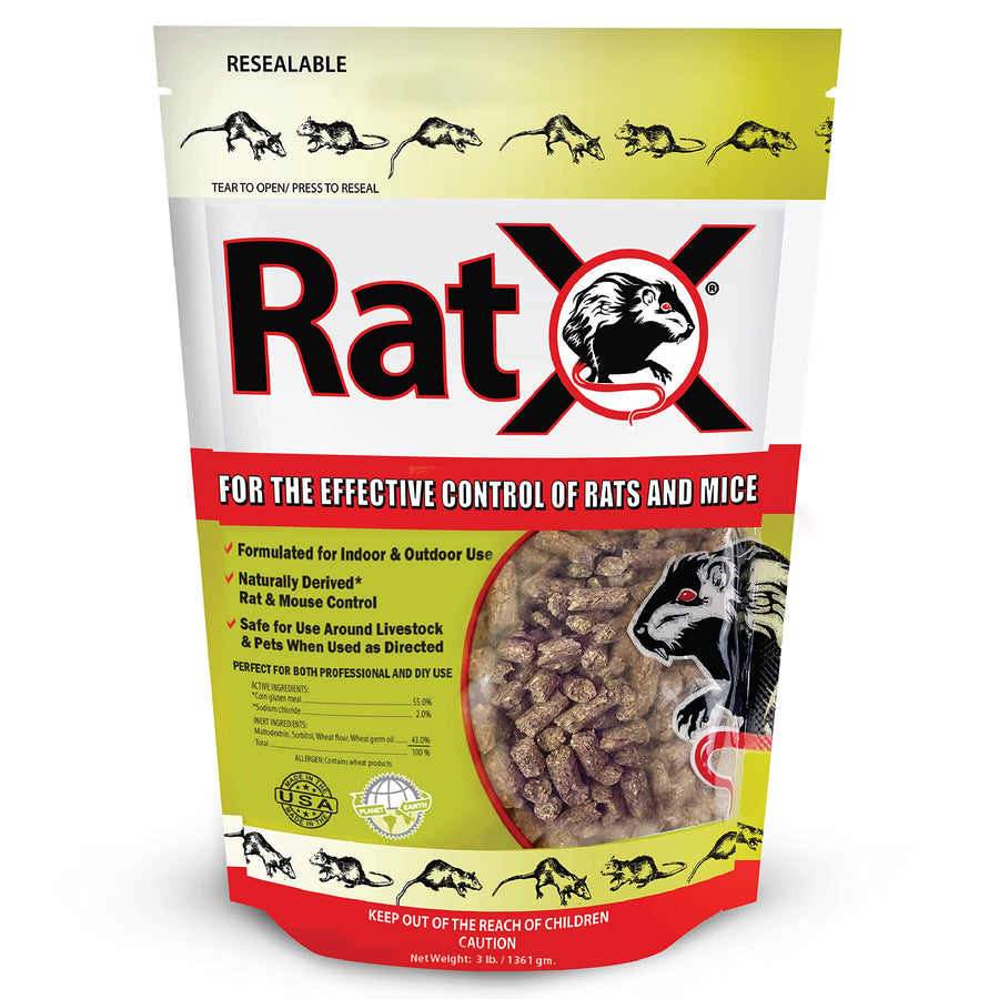 EcoClear Products 620102, RatX All-Natural Non-Toxic Humane Rat and Mouse Killer Pellets, 3 lb. Bag