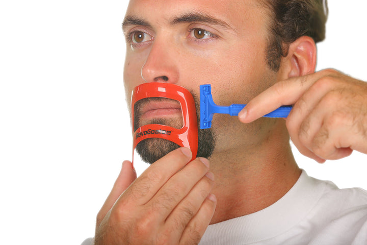 RevoGoatee Goatee Shaving Template - Shaping &amp; Edge-up Tool for Goatee Trimming, Lineup - Grooming Kit for Men - One Size Fits All - Self Cut Guide - Use w/Beard Trimmer or Clipper - Barber Supplies