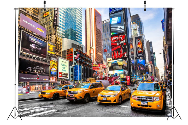 CORFOTO Fabric 7x5ft New York City Time Square Backdrop