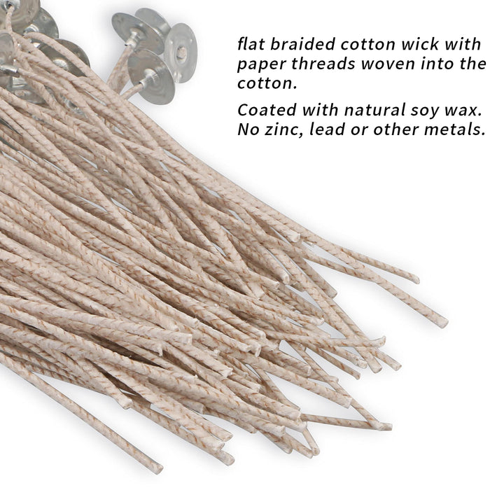 EUPNHY CD Series Candle Wicks for Soy Candles,100pcs CD 8 6 Pretabbed Wicks,Cotton & Paper Wicks for Candle Making.