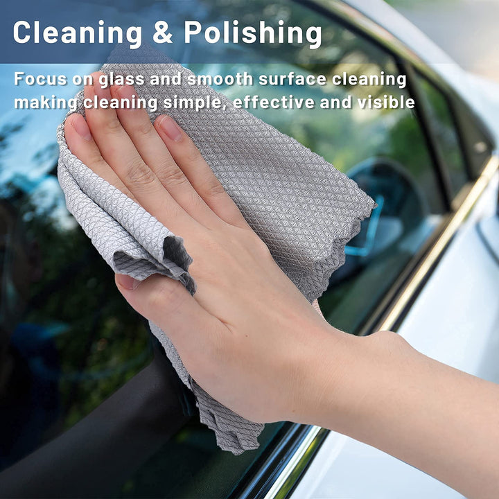 8 Pack Fish Scale Streak Free Miracle Cleaning Cloth, M