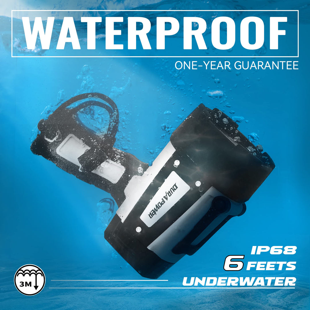 Rechargeable Spotlight, 200000 Lumen Super Bright LED Handheld Spotlight, IP68 Waterproof Spotlight Flashlight Portable Marine Boat