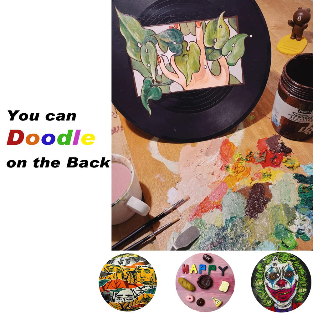 12 inch Fake Records 5 Pieces in 1 Pack, Viynles Record Decor, Blank Vinyl Records for Wall, Fake Vinyls for Room Decor Aesthetic, Vinyl Decor