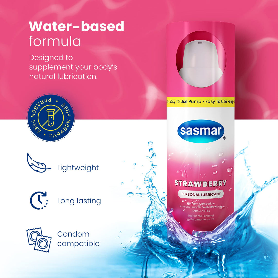 Sasmar Strawberry Personal Lubricant Pump 60ml