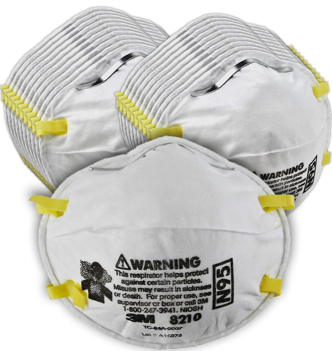 3M 8210 Particulate Respirator, N95, Pack of 20 Disposable Respirator, NIOSH APPROVED, Two-Strap Cup Style Design, Lightweight with Cushioning Nose Foam