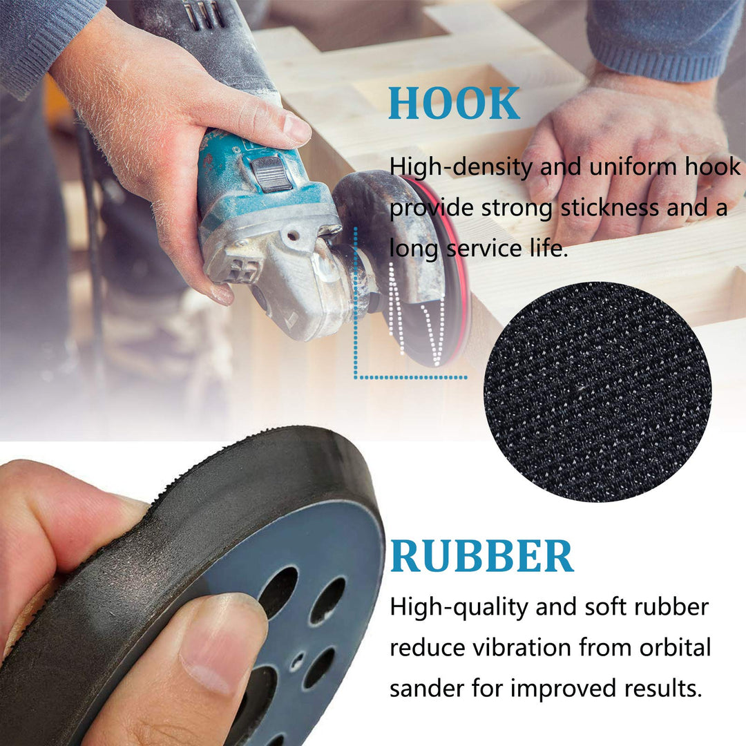 5 Inch 8 Hole Replacement Sander Hook and Loop Replacement Sanding Pads Sanding Backing Plates Compatible for Makita BO5010, BO5030/K, BO5031K, BO5041K, XOB01Z Sander