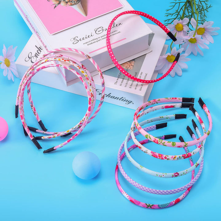 Girls&#39; Flora Stripe Heart Alice Hair Band Girls headbands For Girls Value Pack(Assorted 10pcs per Pack)
