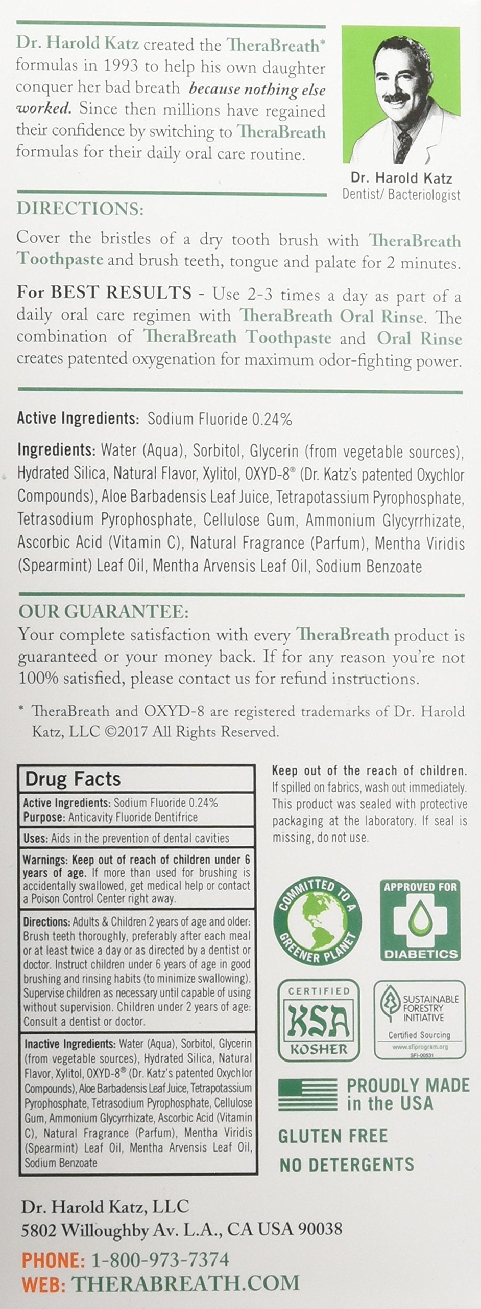 TheraBreath Fresh Breath Toothpaste 4 oz