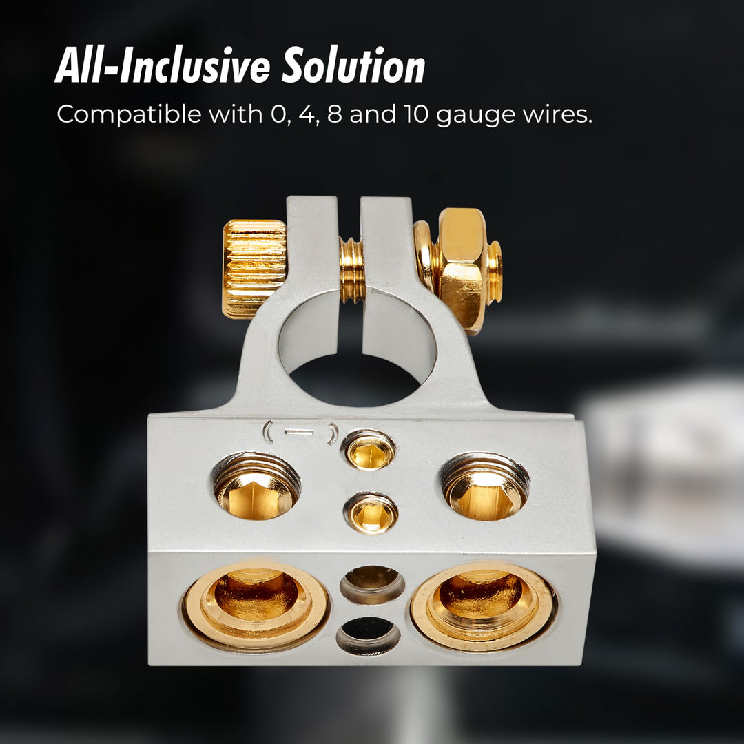InstallGear 0/4/8 or 10 Gauge Battery Terminals with Sh