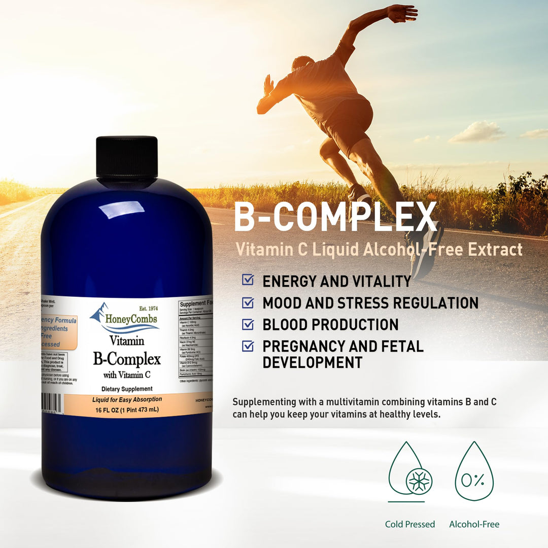 HoneyCombs Vitamin B Complex Drops – Liquid Supplement 