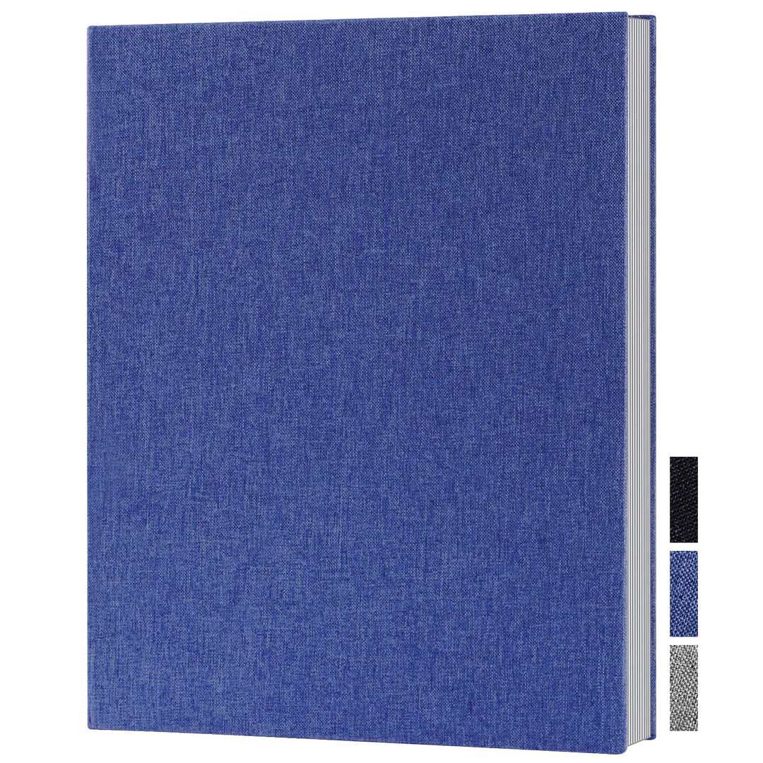 Photo Album 8x10 100 2 Packs, Linen Hard Cover Acid Free Slip Slide in Photo Albums Sleeves Holds 100 Top Load Vertical Only 8x10 Pictures (Blue)