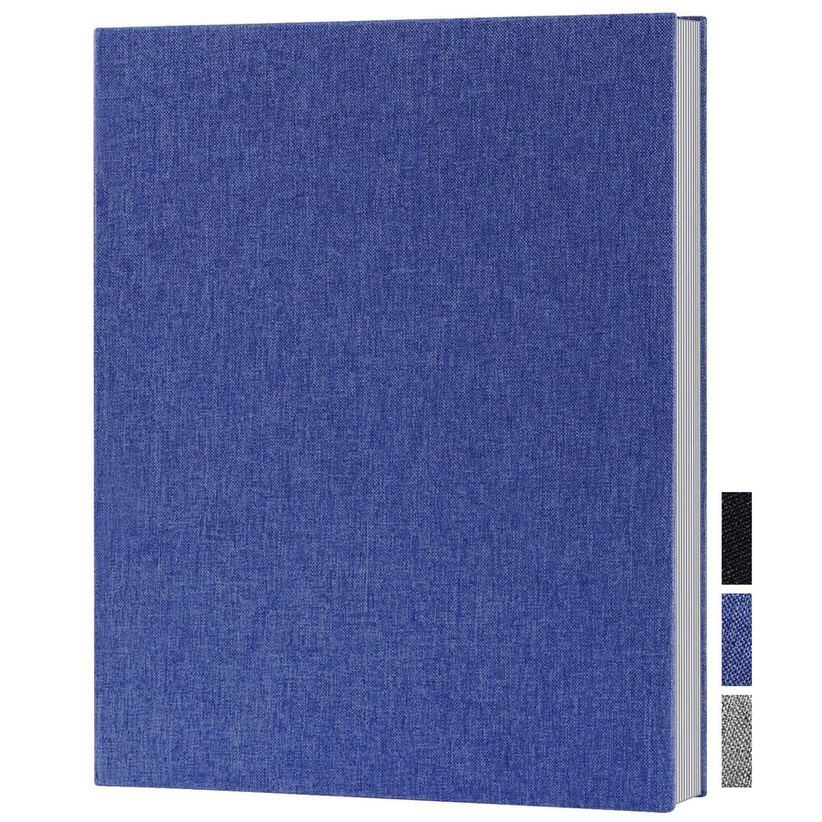 Photo Album 8x10 100 2 Packs, Linen Hard Cover Acid Free Slip Slide in Photo Albums Sleeves Holds 100 Top Load Vertical Only 8x10 Pictures (Blue)