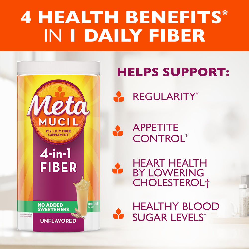 Metamucil, Unflavored Psyllium Husk Powder Fiber Supple
