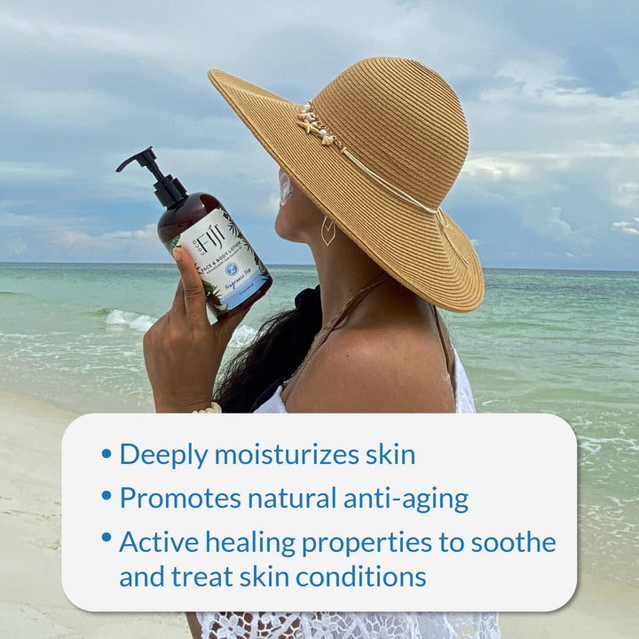 Coco Fiji Face &amp; Body Lotion Infused With Coconut Oil | Lotion for Dry Skin | Moisturizer Face Cream &amp; Massage Lotion for Women &amp; Men | Fragrance Free 12 oz, Pack of 1