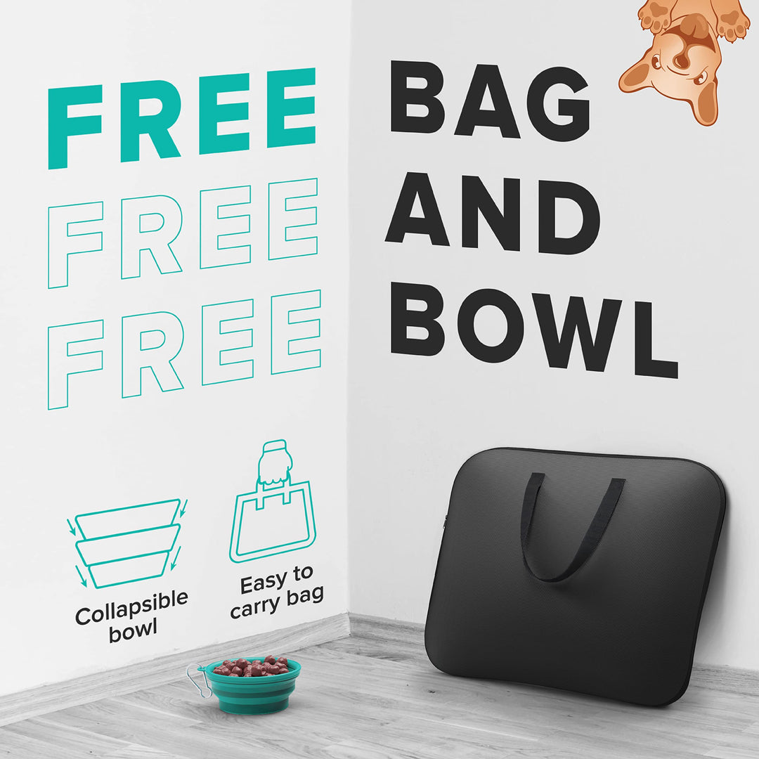 Ruff &#39;N Ruffus Portable Foldable Pet Playpen + Carrying Case &amp; Collapsible Travel Bowl | Indoor/Outdoor use | Water Resistant | Removable Shade Cover (Extra Large)