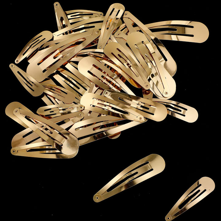40 Pieces Large Metal Snap Hair Clips Non-slip Hair Barrettes Snap Hair Barrettes Hairpins for Girls Women Hair Accessories, 3.5 Inch, 3.1 Inch, 2.8 Inch, 2.4 Inch, 2 Inch, Multiple Sizes (Golden)