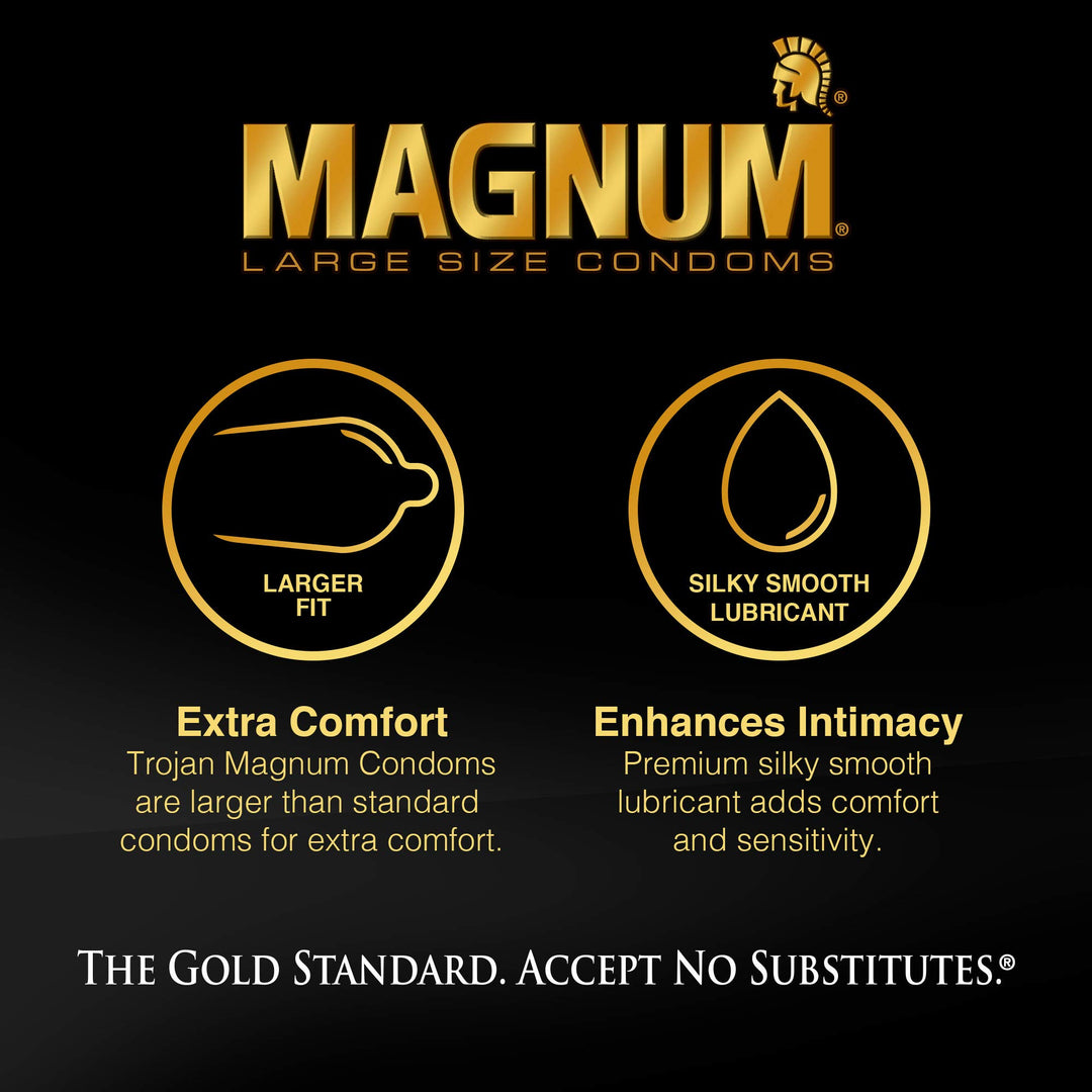 Trojan Magnum Bareskin Large Size Condoms - 10 Count