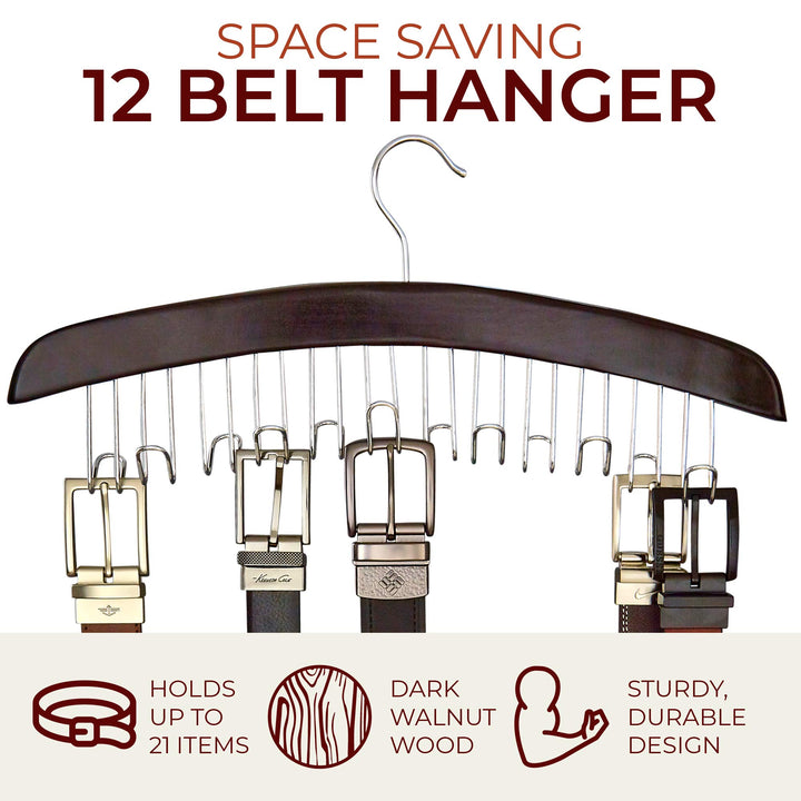 Richards Belt Organizer 12 Hooks - Belt Hanger for Clos