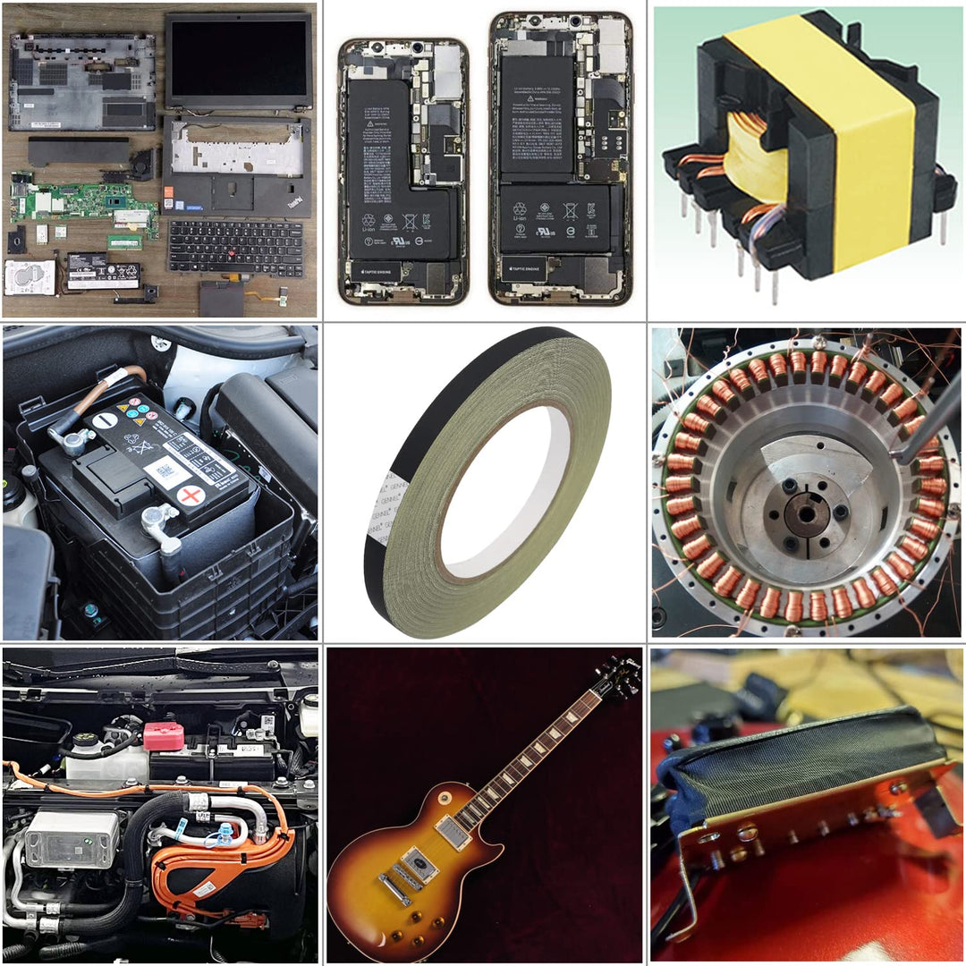 Black Electrical Insulating Acetate Cloth Tape, 0.6in x 100ft (15mm x 30M) Non-Conductive Fabric Adhesive Tape for Laptop Transformer Cellphone Guitar Pickup Humbucker Wrapping Repair