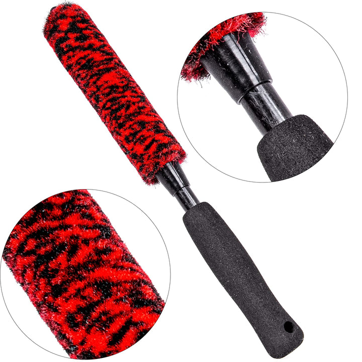 Metal-Free Wheel Brushes(3 Pack), Wheel Brush, Soft, Dense Fibers Clean Car Rim Wheels Safely…